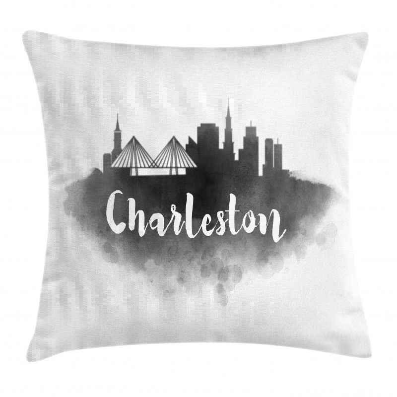 Smoky Style City Skyline Pillow Cover