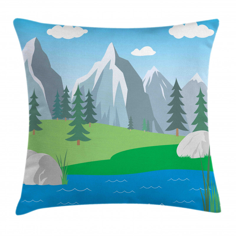 Cartoon Spring Scene Pillow Cover