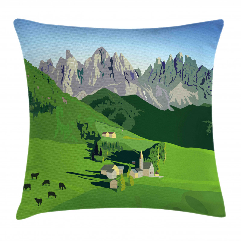 Alpine Mountains Meadow Pillow Cover