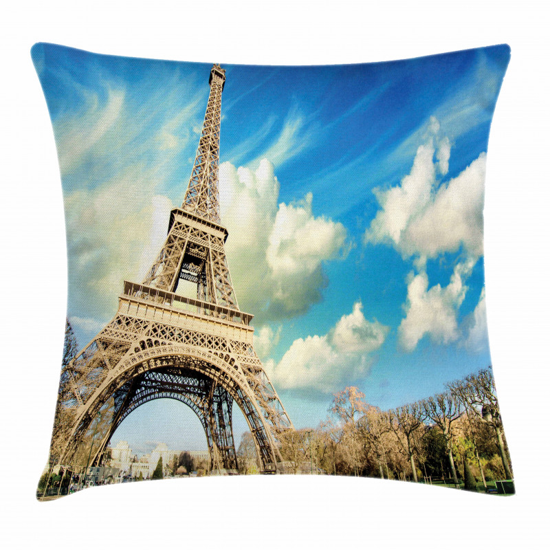 Eiffel Tower Autumn Trees Pillow Cover