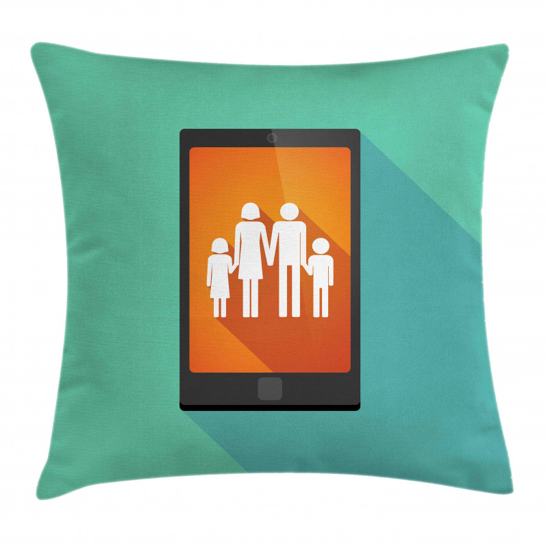 Cartoon Family Silhouette Pillow Cover