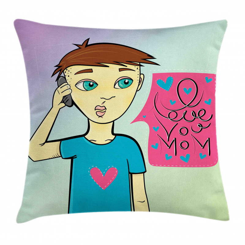 Boy Calling His Mother Pillow Cover