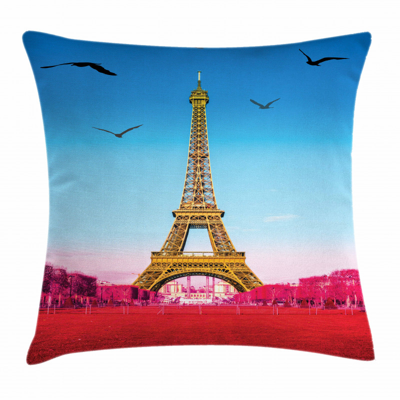 Abstract Grass Eiffel Tower Pillow Cover