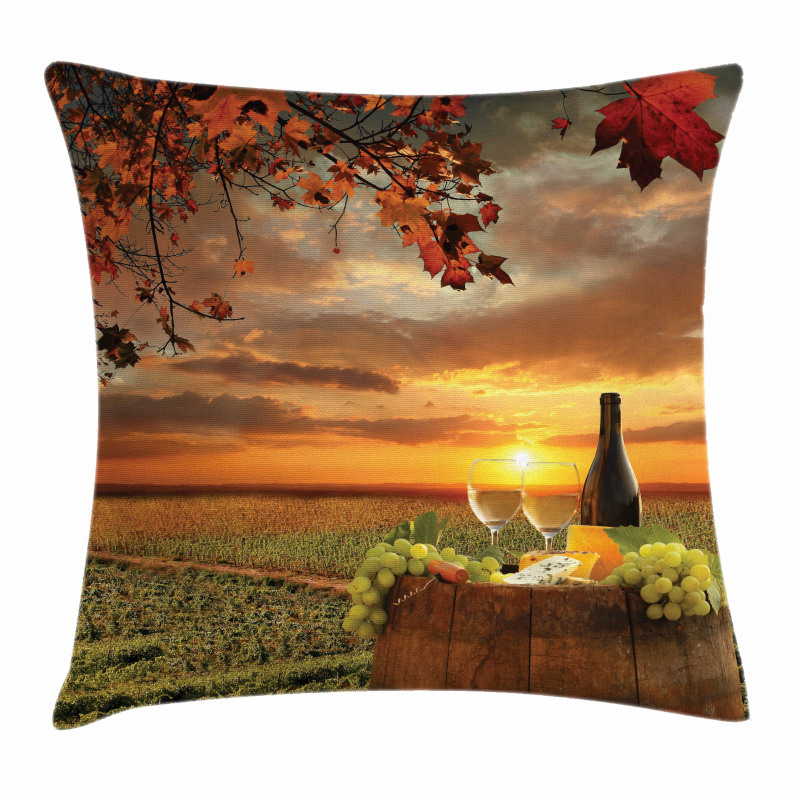 Tuscany Land Rural Field View Pillow Cover