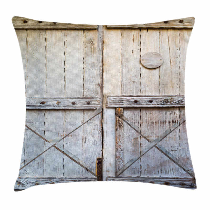Country Rusty Wooden Door Pillow Cover