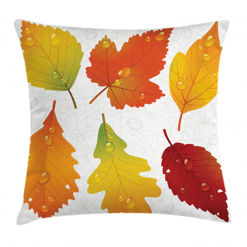 Realistic Dried Leaves Falling Pillow Cover