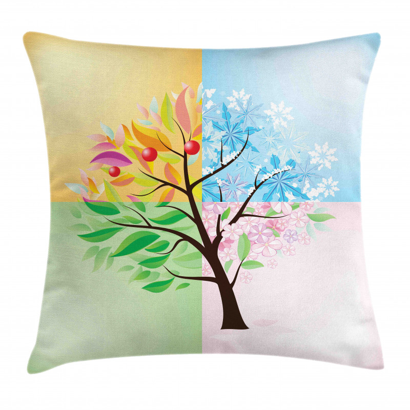 4 Seasons Tree Environment Pillow Cover