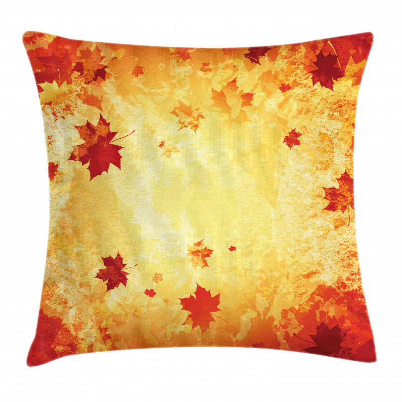 Abstract Grunge Maple Leaves Pillow Cover