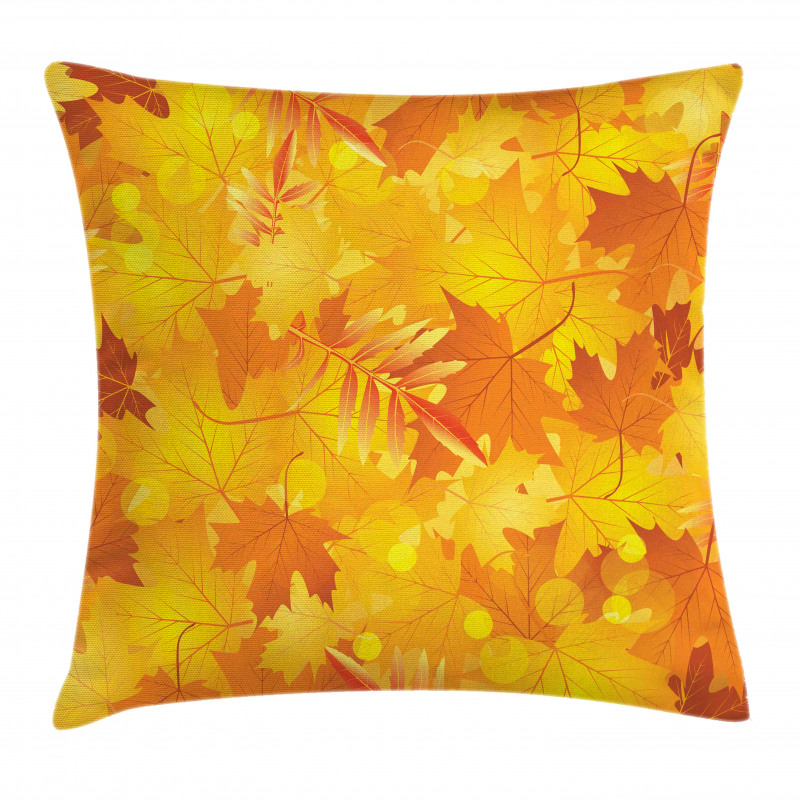 Graphic Pile of Dried Leaves Pillow Cover