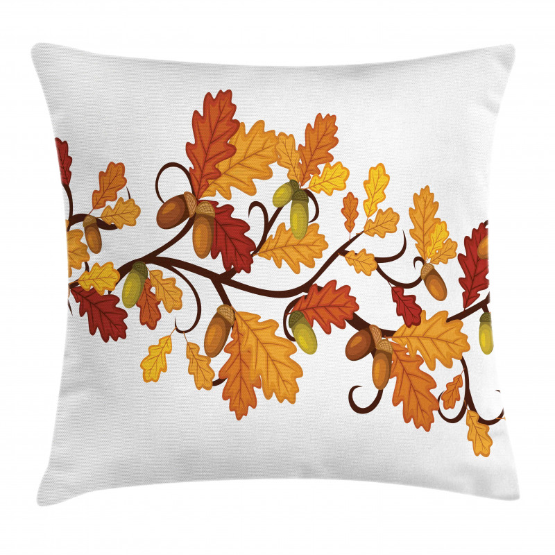 Autumn Oak Leaves and Acorns Pillow Cover