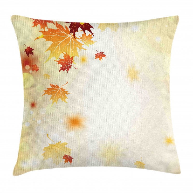 Abstract Maple Leaves Bokeh Pillow Cover