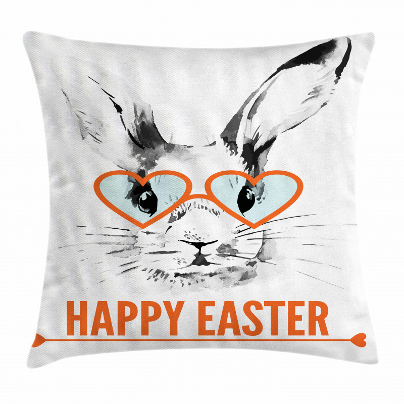Funny Bunny Glasses Pillow Cover