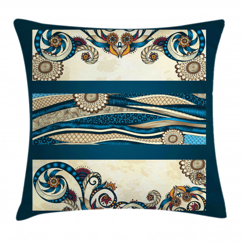 Antique Classic Floral Lines Pillow Cover