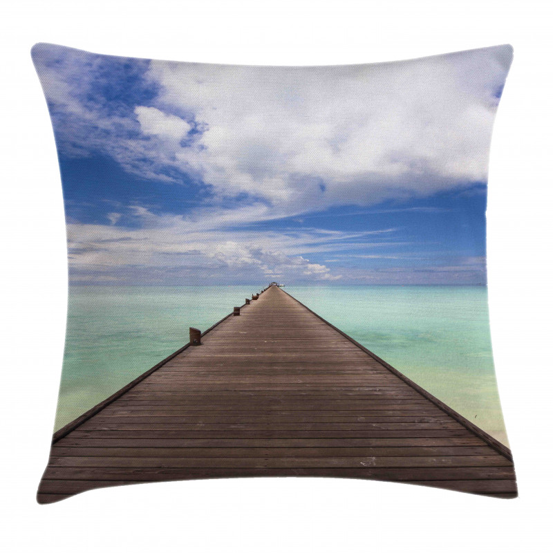 Peaceful View Long Jetty Ocean Pillow Cover