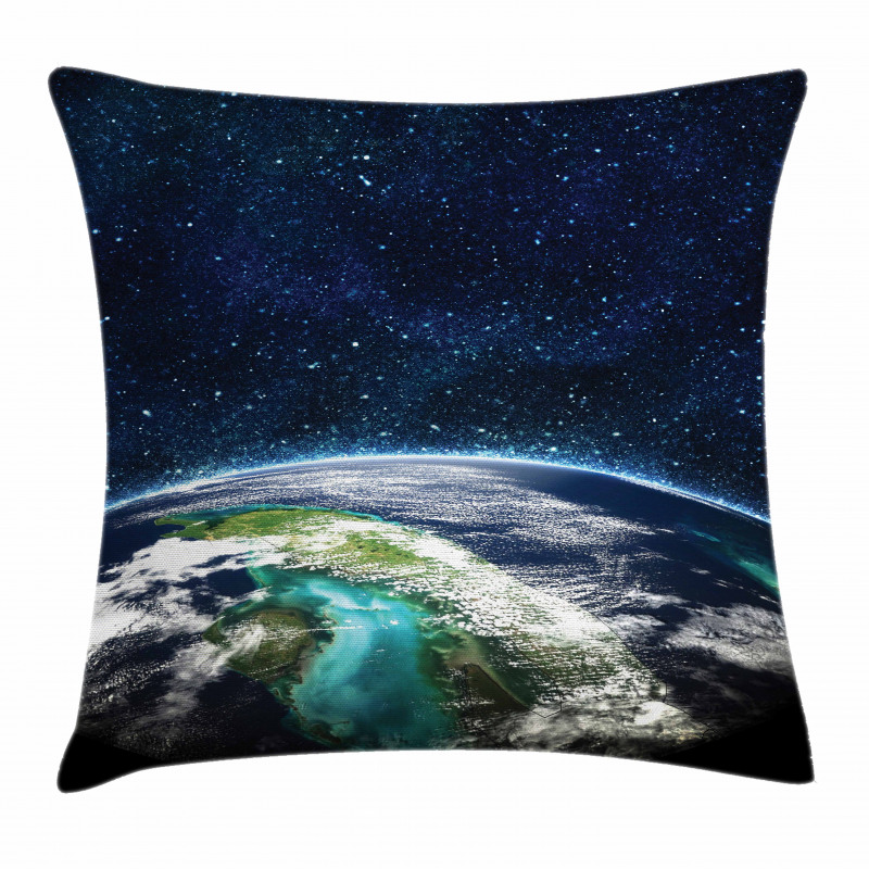 Nebula Earth and Stars Pillow Cover