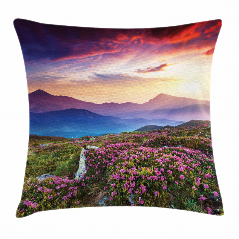Summer Day Floral Panorama Pillow Cover