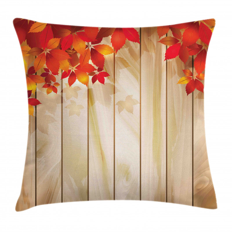 Autumn Orange Tones Leaves Pillow Cover