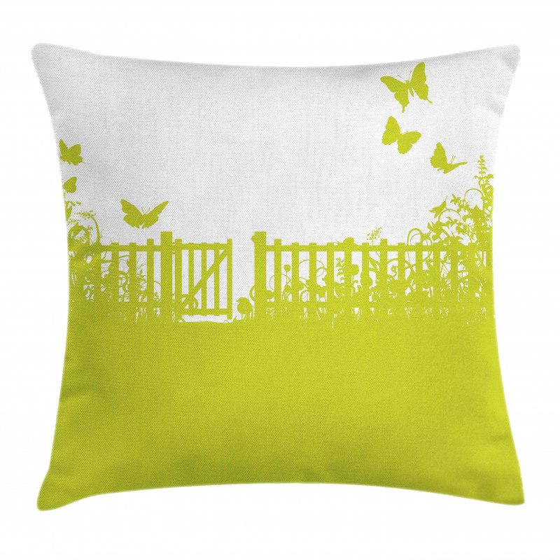 Garden Lawn and Gate Rural Pillow Cover