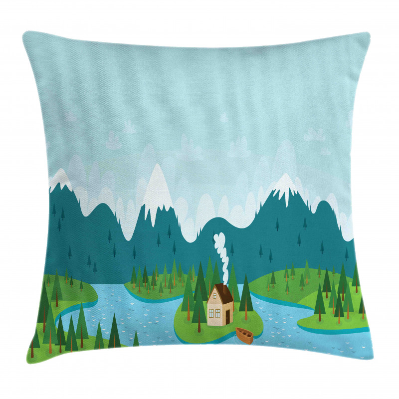 Rural Home Mountains Pillow Cover