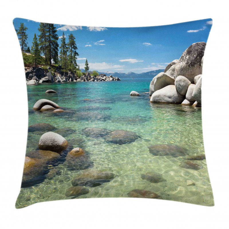 Water Stones Lake Tahoe Pillow Cover