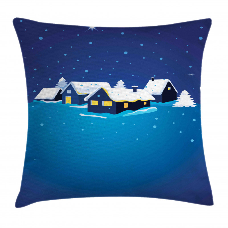 Snowy Small Town Cozy Home Pillow Cover