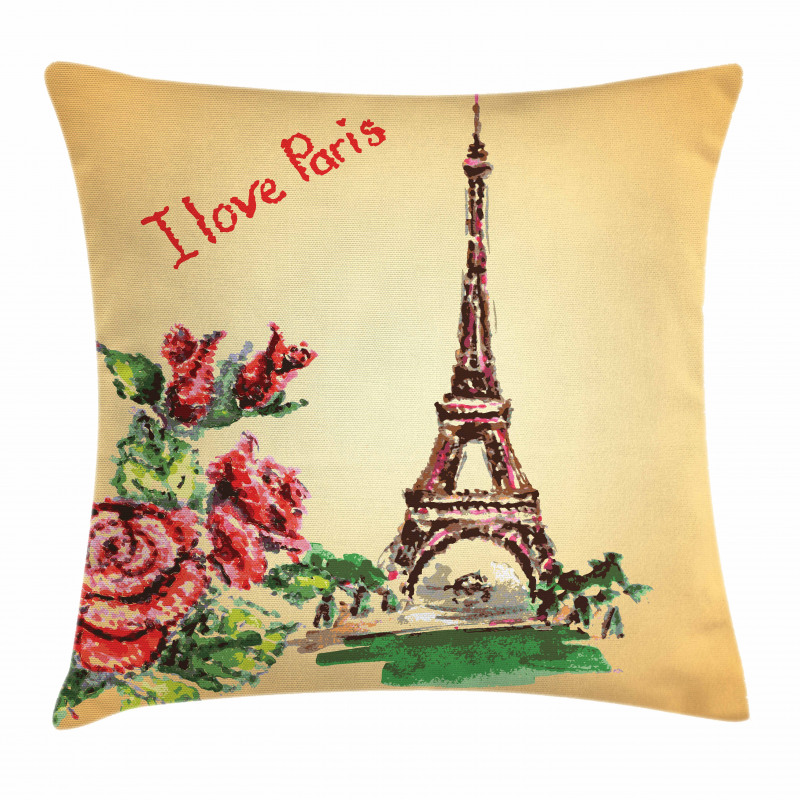 Love in Paris Eiffel Pillow Cover