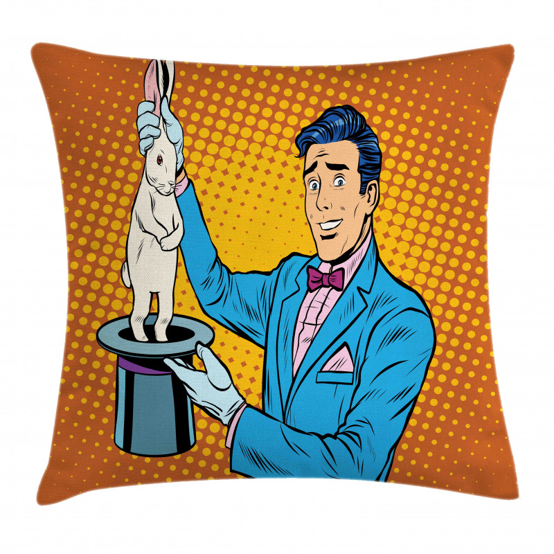 Magician Rabbit Pop Art Retro Pillow Cover