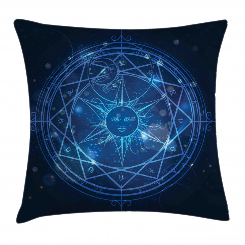 Alchemy Magic Circle Sun Face Pillow Cover