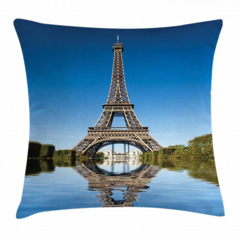 Eiffel Water Reflection Pillow Cover