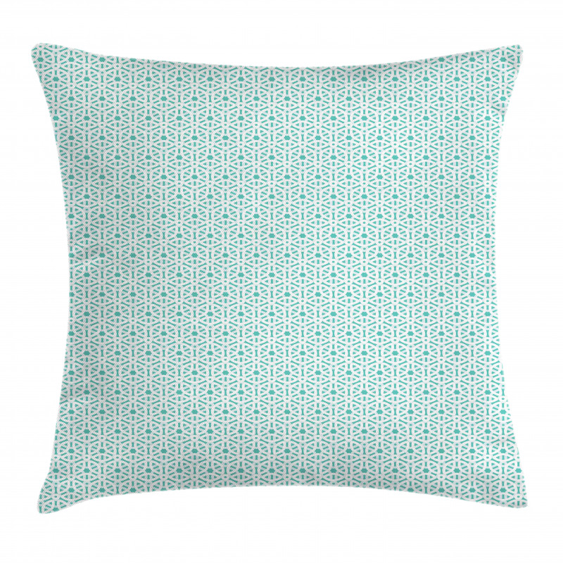 Oriental Tile Look Motifs Pillow Cover