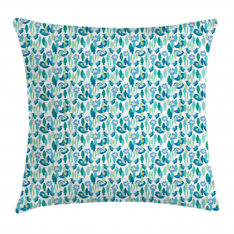 Vibrant Floral Motifs Pillow Cover