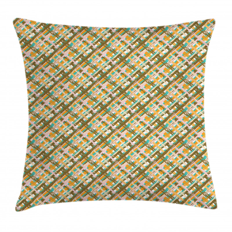 Crossed Brushstroke Lines Pillow Cover