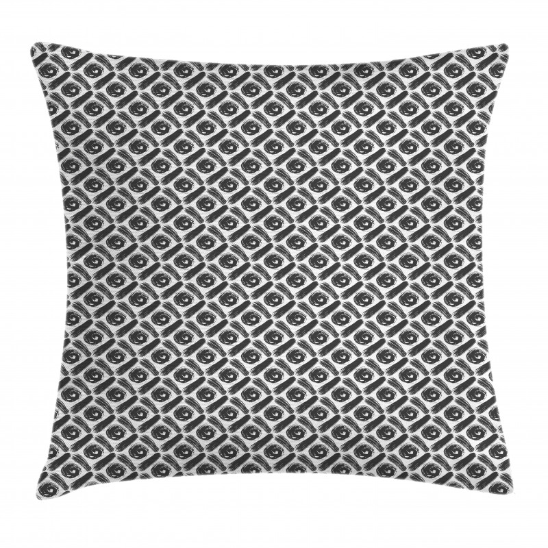 Brush Drawn Rounds in Rhombus Pillow Cover