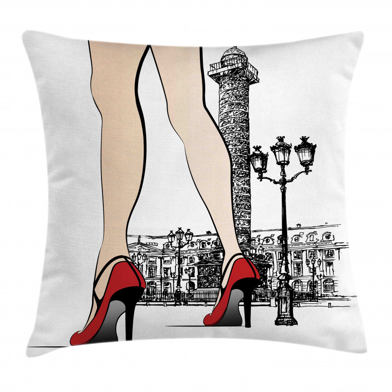 Woman Legs Paris Vendome Pillow Cover