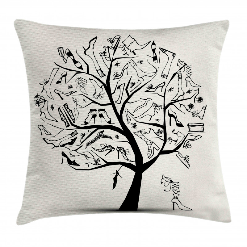 Tree of Shoes Fashion Pillow Cover