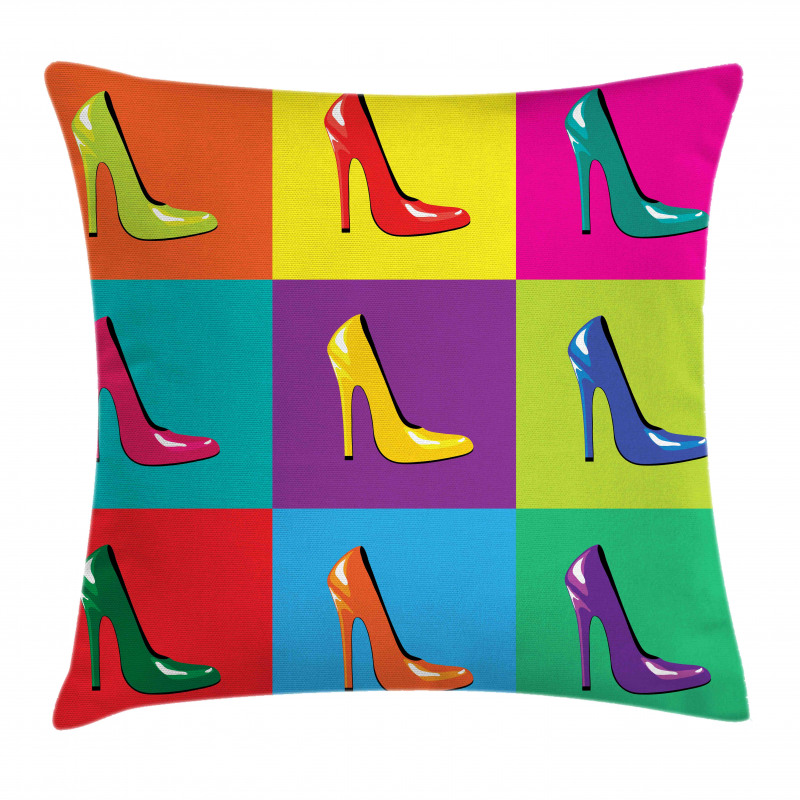 Colorful Shoes Pop Art Pillow Cover