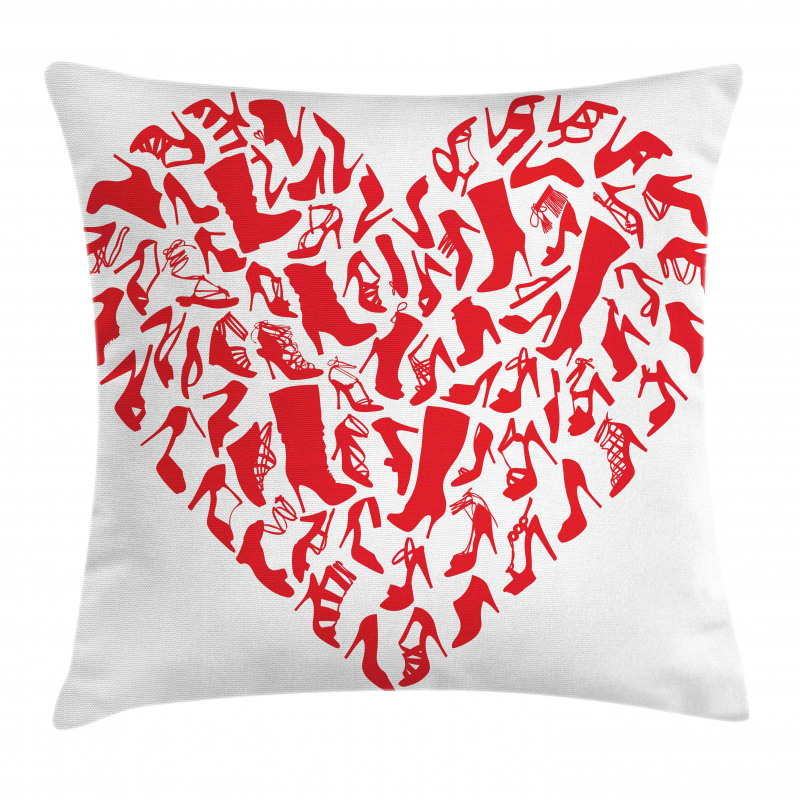 Heart Shoe Silhouettes Pillow Cover