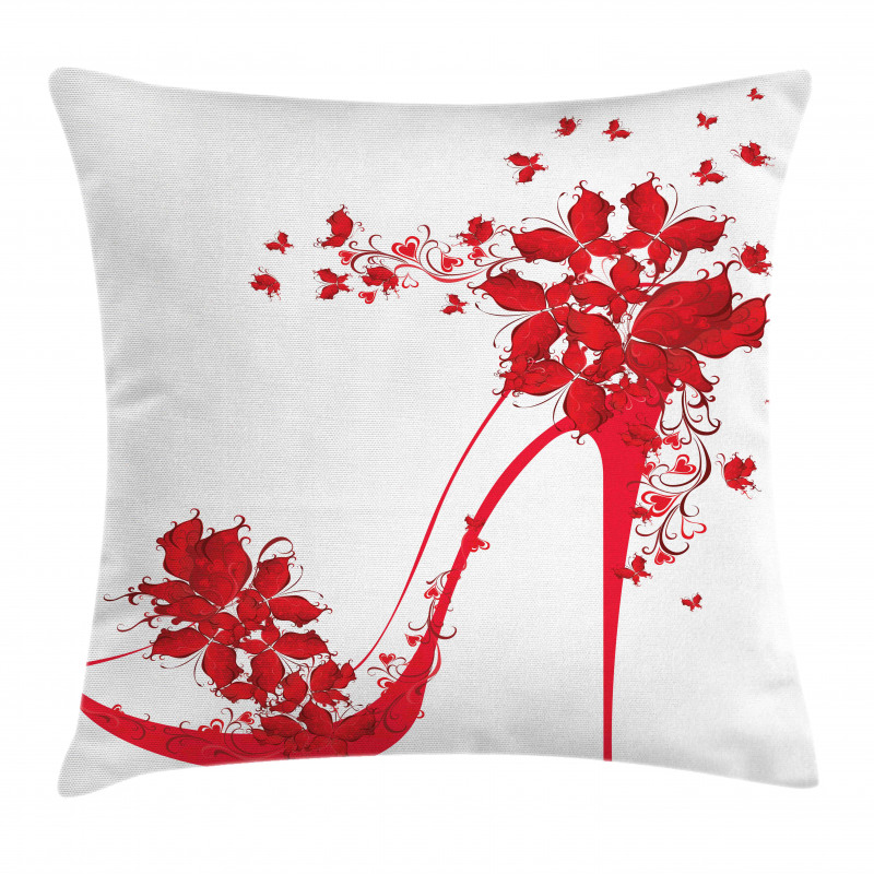 Shoe Butterflies Flowers Pillow Cover