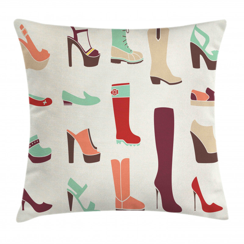 Flat and High Heel Shoes Pillow Cover