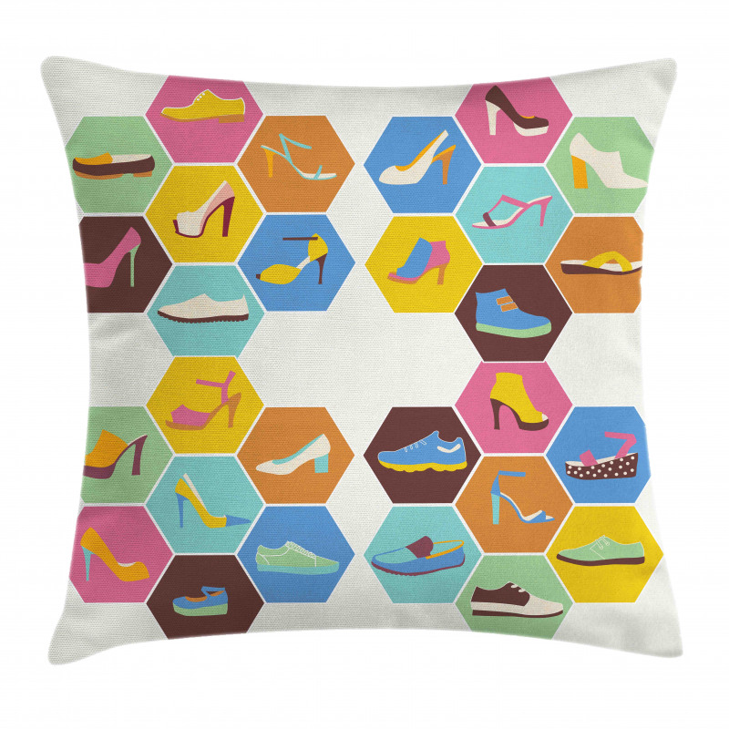 Shoe in Hexagons Pillow Cover