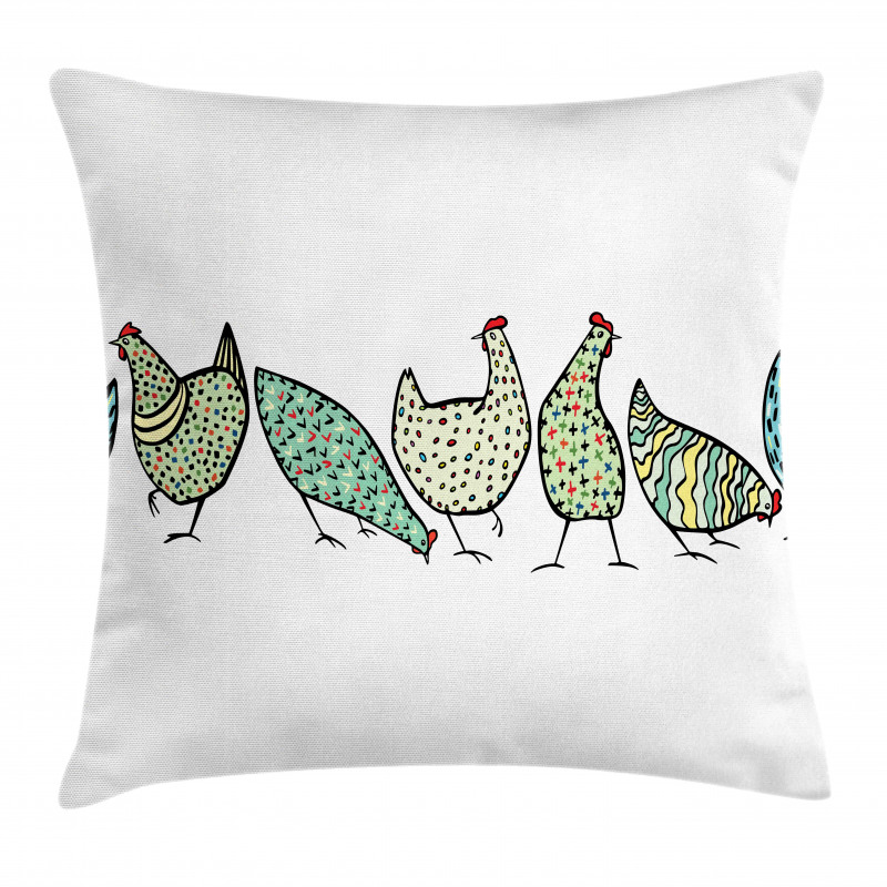 Farm Hen with Ornaments Pillow Cover