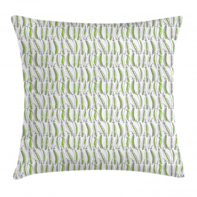 Green Peas Doodle Fresh Pillow Cover