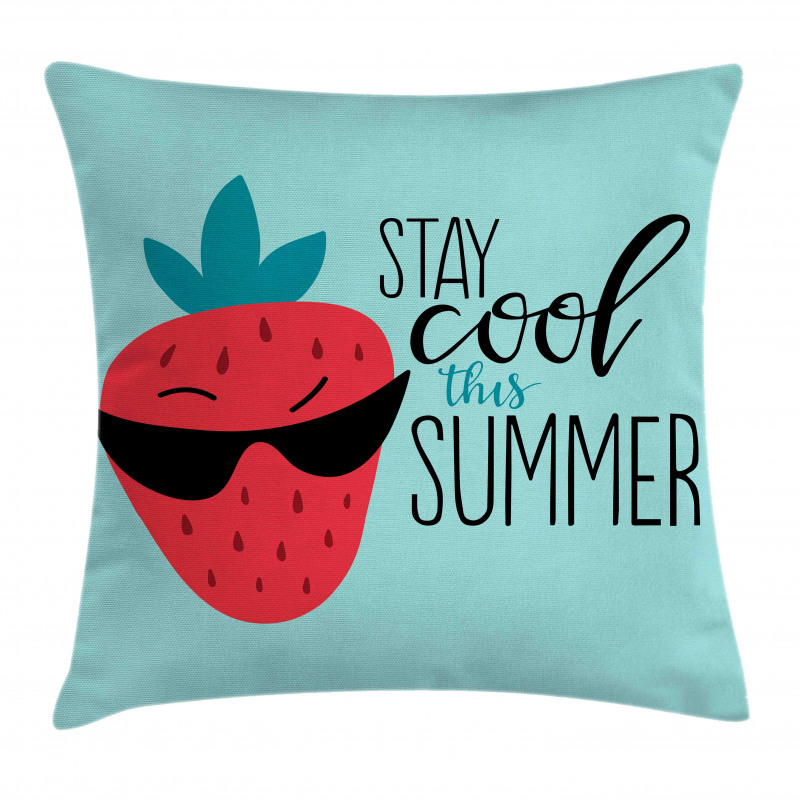 Funny Strawberry Summer Pillow Cover