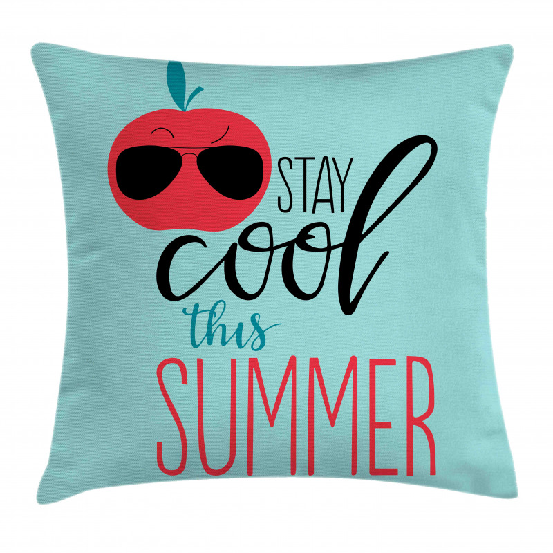 Apple with Sunglasses Pillow Cover