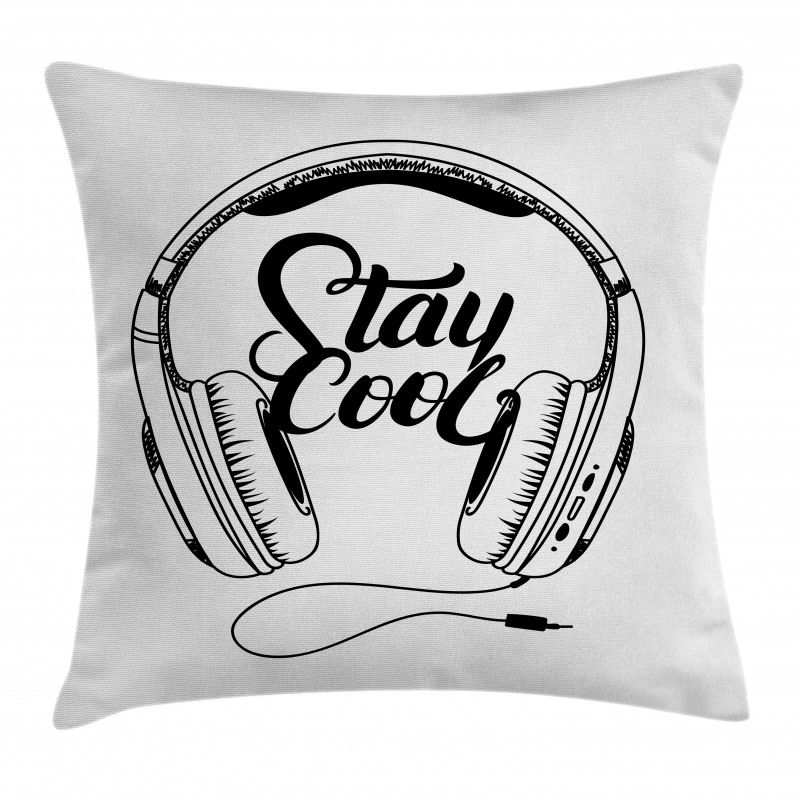 Between Headphones Music Pillow Cover