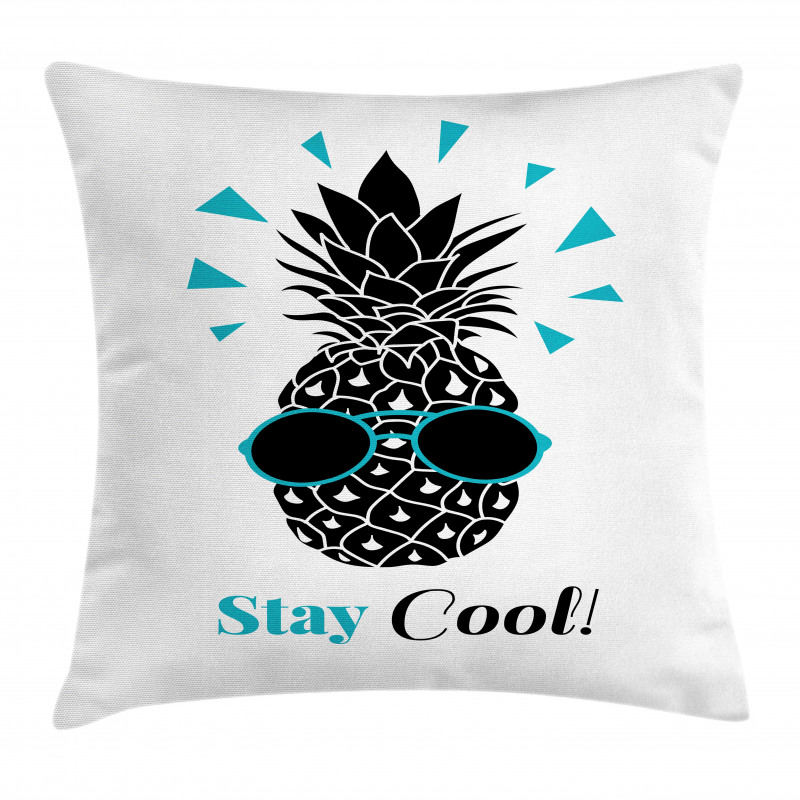 Words and Pineapple Print Pillow Cover