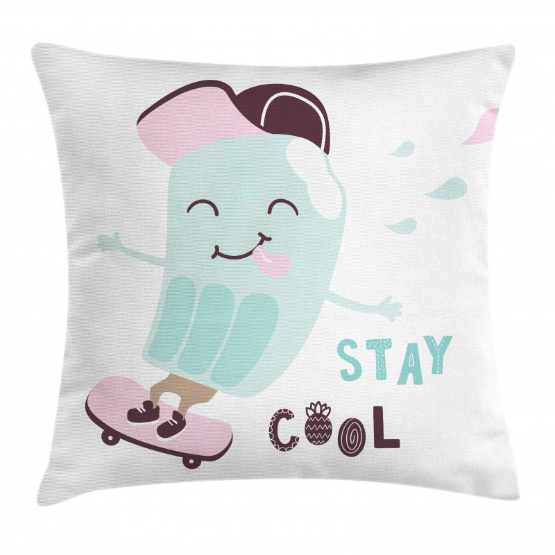 Funny Skateboard Popsicle Pillow Cover