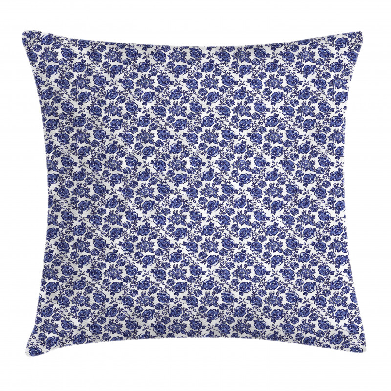 Abstract Rose Flower Branch Pillow Cover