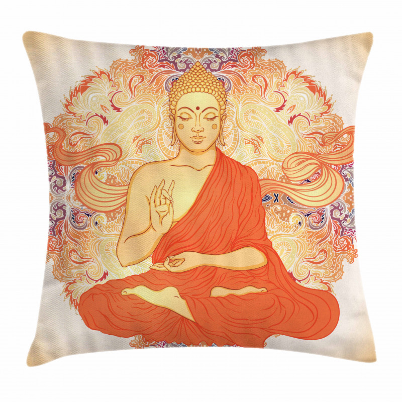 Oriental Calmness Figure Pillow Cover