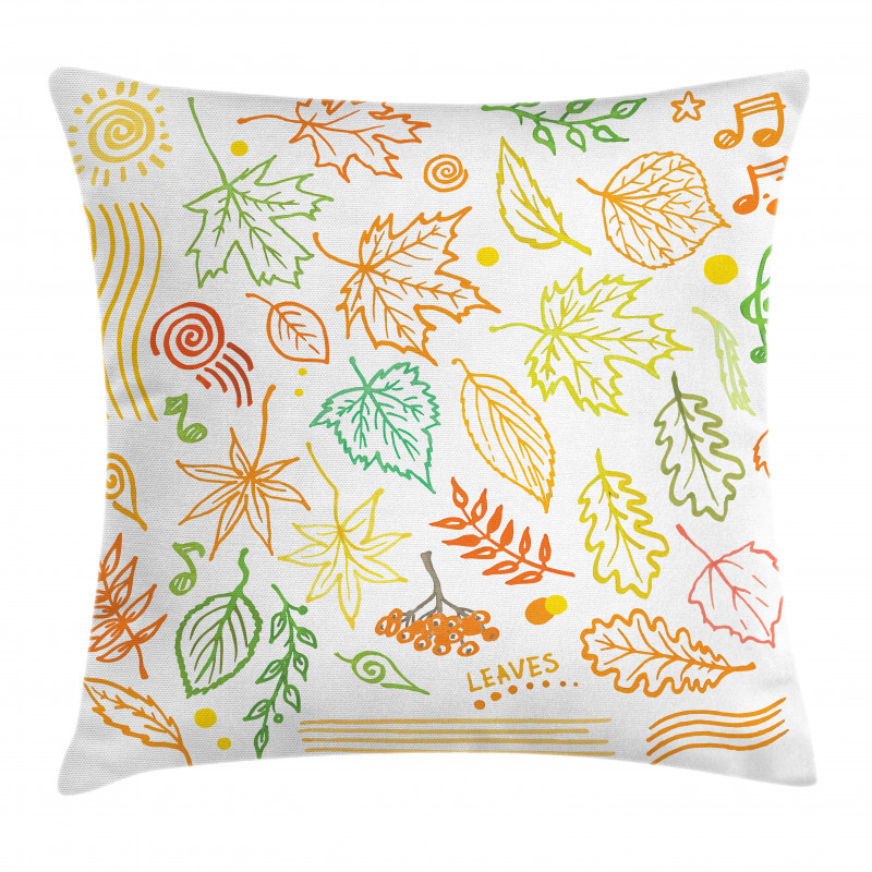 Autumn Sun Simplistic Notes Pillow Cover